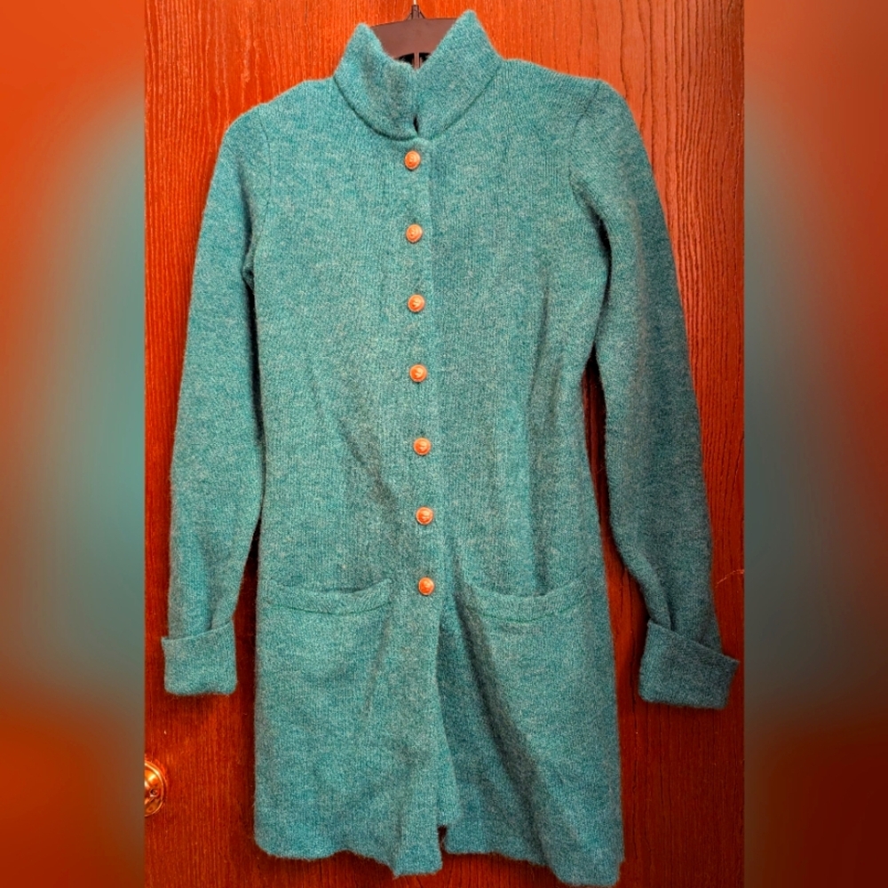 Adrienne Vittadinni NWT XS Green Button Up Sweater